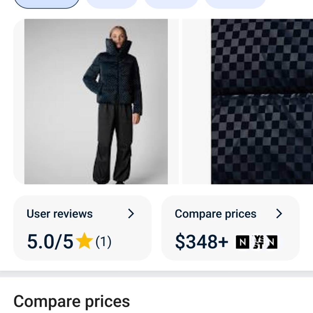 Women's Save The Duck Alas Water Repellent Check Puffer Coat - Picture 5 of 5